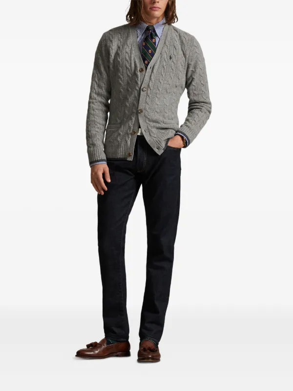 Polo Ralph Lauren ケーブルニット カーディガン | グレー | FARFETCH JP