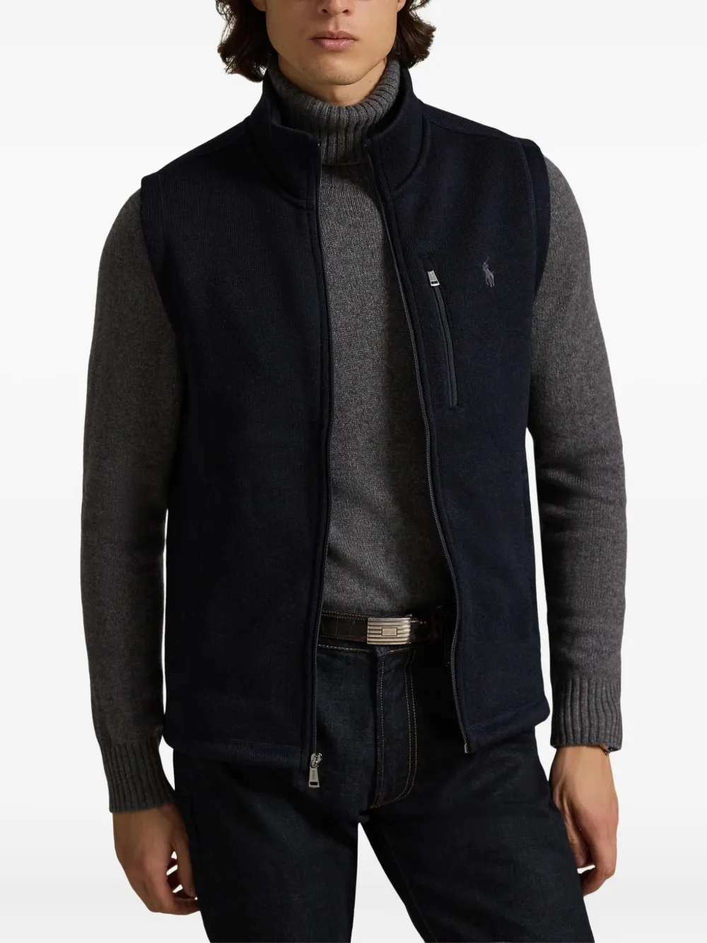 Polo Ralph Lauren Mouwloze bodywarmer met rits Blauw