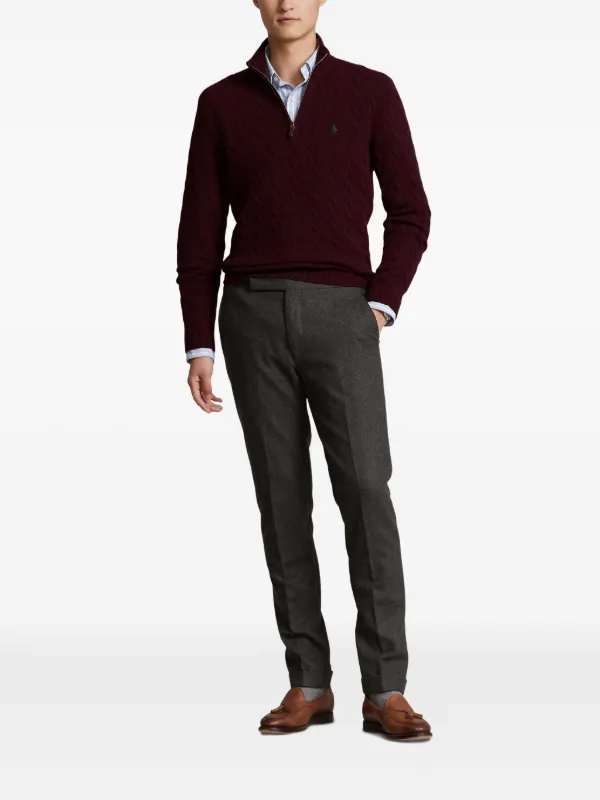 Polo Ralph Lauren cable-knit half-zip Sweater Red FARFETCH PH