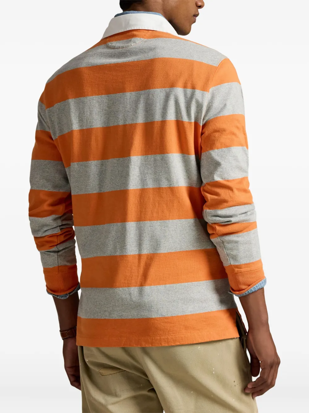 Polo Ralph Lauren Gestreept poloshirt met lange mouwen Oranje