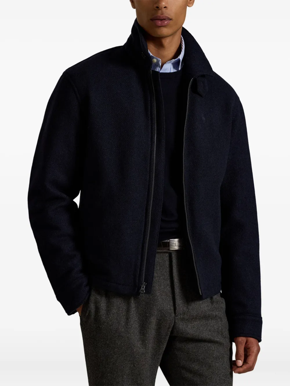 Polo Ralph Lauren wool zip-front windbreaker Blauw