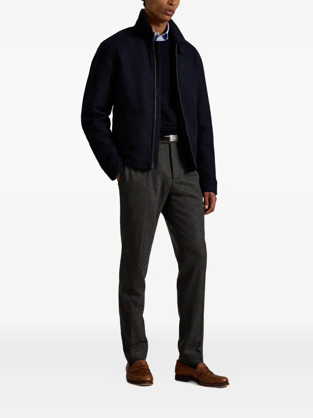 Polo Ralph Lauren wool zip-front windbreaker Blauw