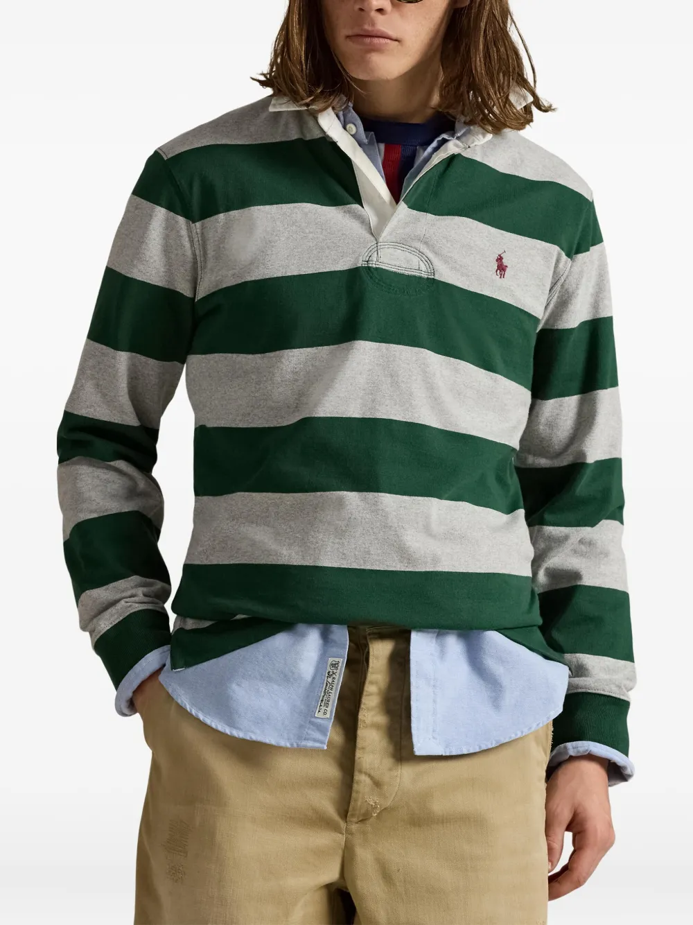 Polo Ralph Lauren Gestreept poloshirt met lange mouwen Groen