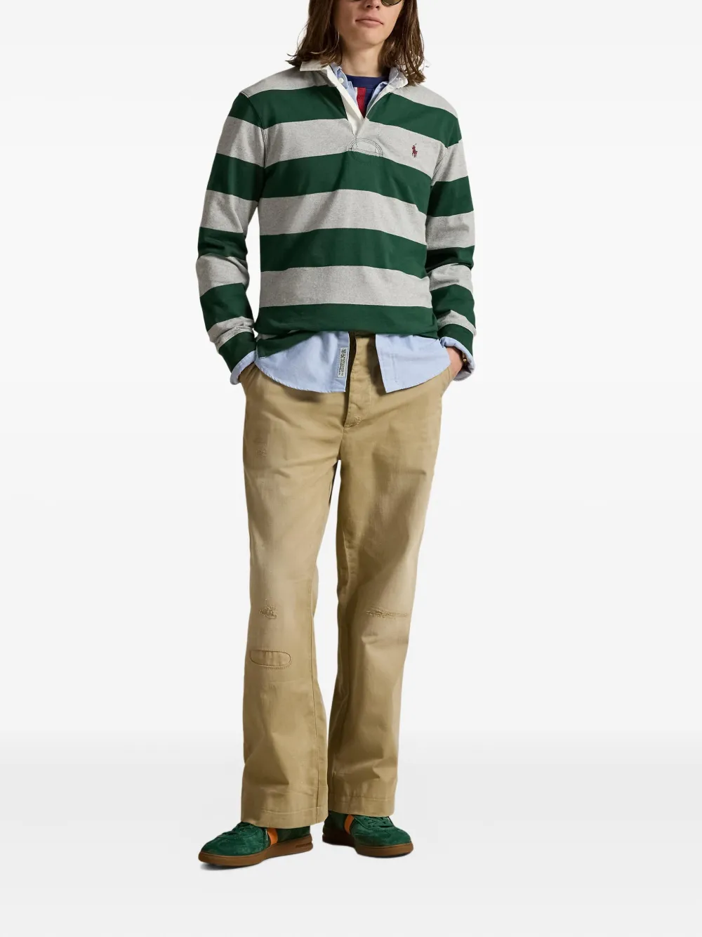 Polo Ralph Lauren Gestreept poloshirt met lange mouwen Groen