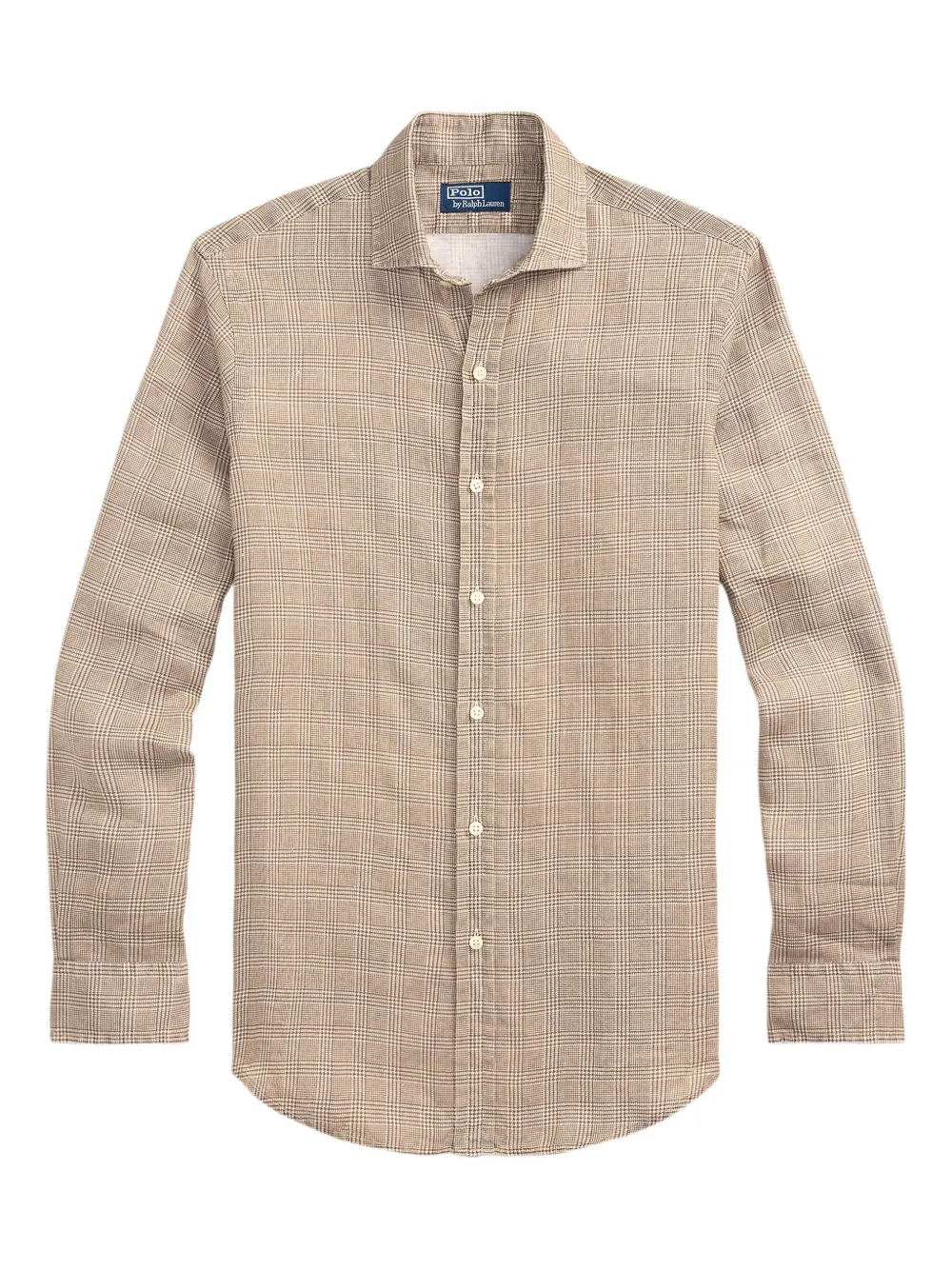 Polo Ralph Lauren Geruit linnen overhemd met print Beige