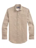 Polo Ralph Lauren plaid-print linen shirt - Neutrals