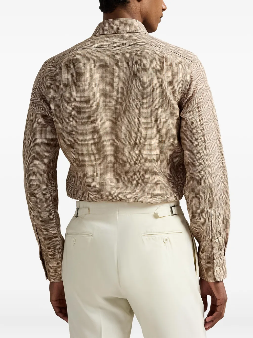 Polo Ralph Lauren Geruit linnen overhemd met print Beige