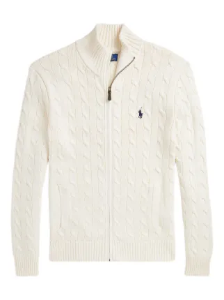 Polo Ralph Lauren Cardigan De Tricô Com Zíper | Neutro | FARFETCH BR