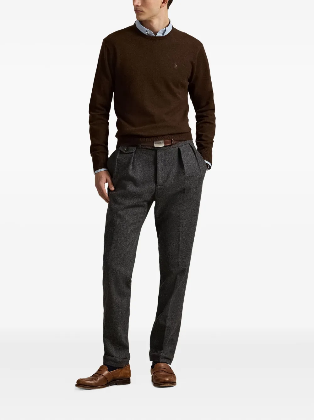 Polo Ralph Lauren Gebreide trui met ronde hals Bruin