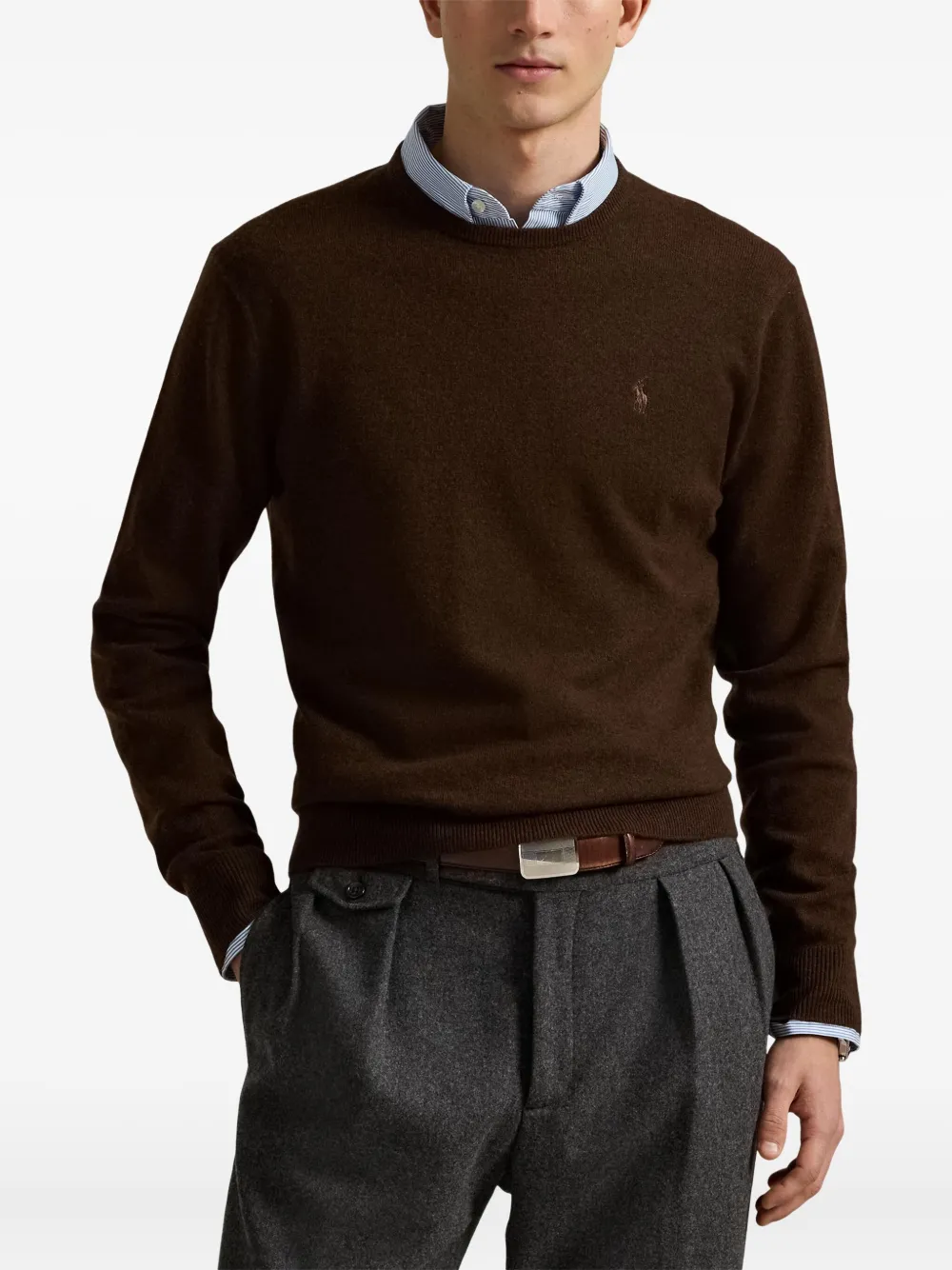 Polo Ralph Lauren Gebreide trui met ronde hals Bruin