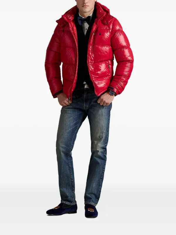 Polo Ralph Lauren Padded Hooded Jacket Red FARFETCH PH