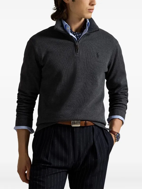 Polo Ralph Lauren half-zip long-sleeve Cotton Sweater | Grey