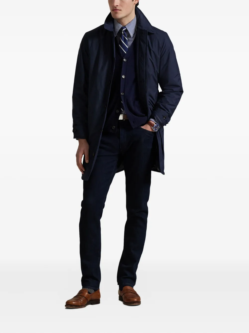 Polo Ralph Lauren Inpakbare gewatteerde jas Blauw