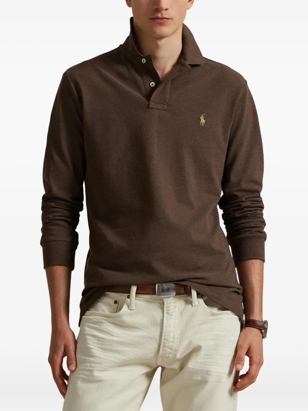Polo Ralph Lauren Poloshirt met geborduurd logo Bruin