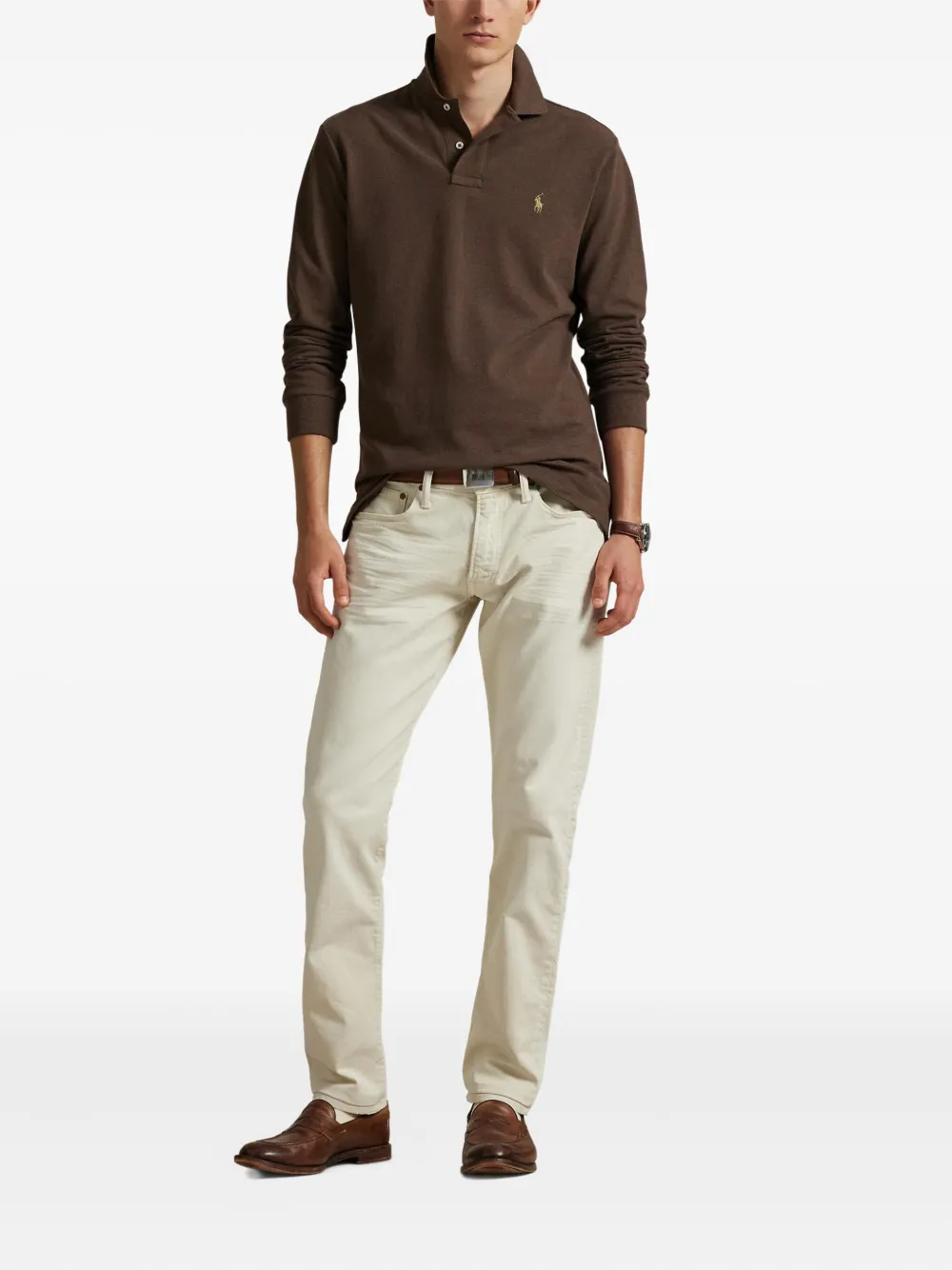 Polo Ralph Lauren Poloshirt met geborduurd logo Bruin
