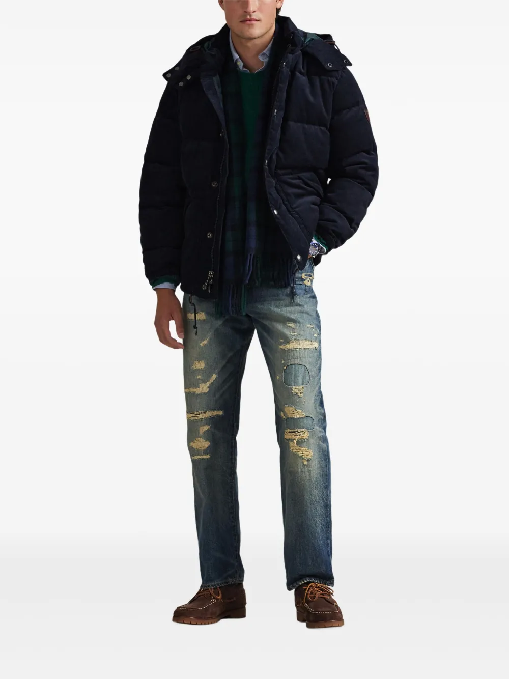 Polo Ralph Lauren Ribfluwelen gewatteerd bomberjack Blauw