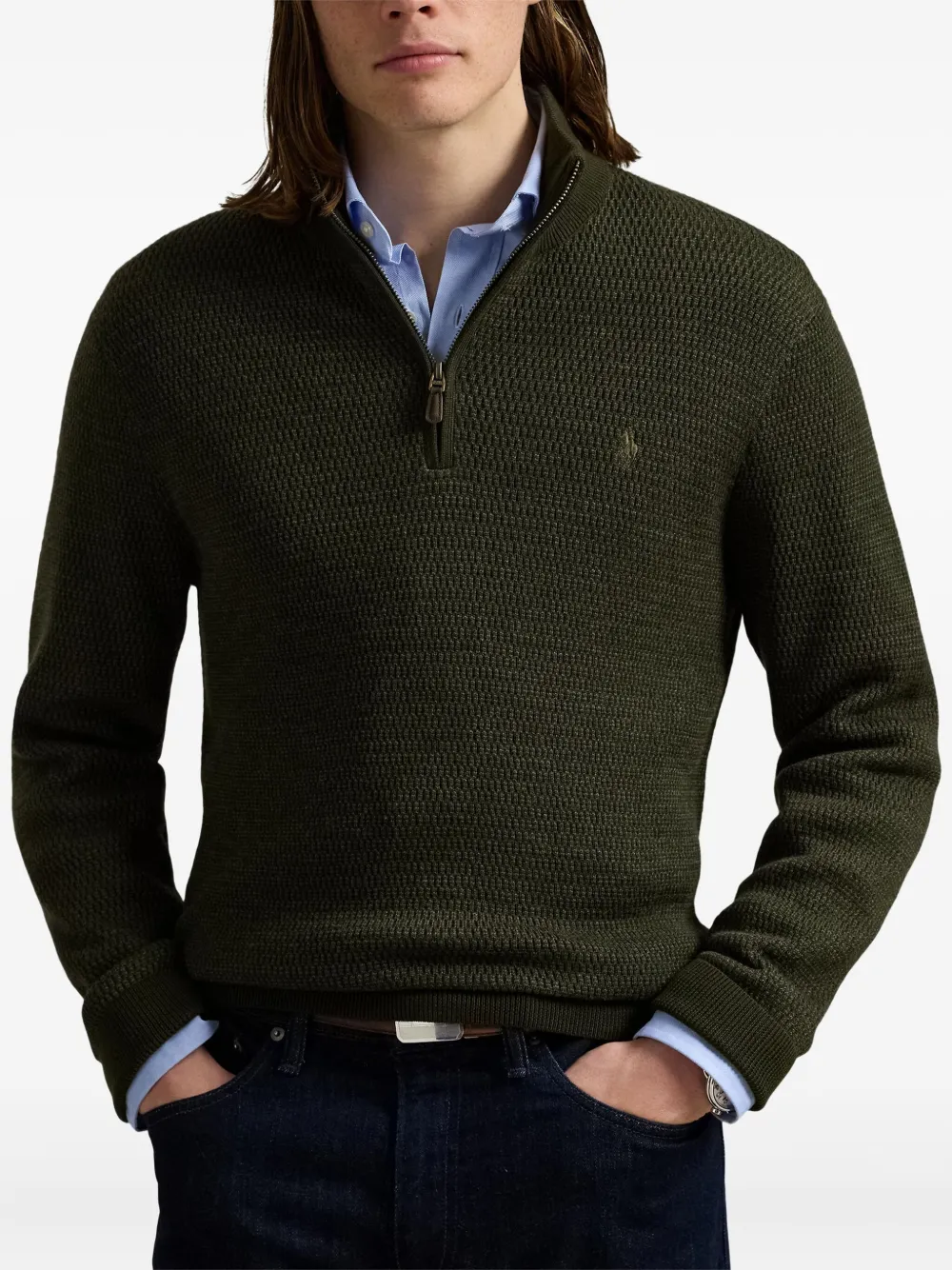 Polo Ralph Lauren Gebreide trui met ritskraag Groen