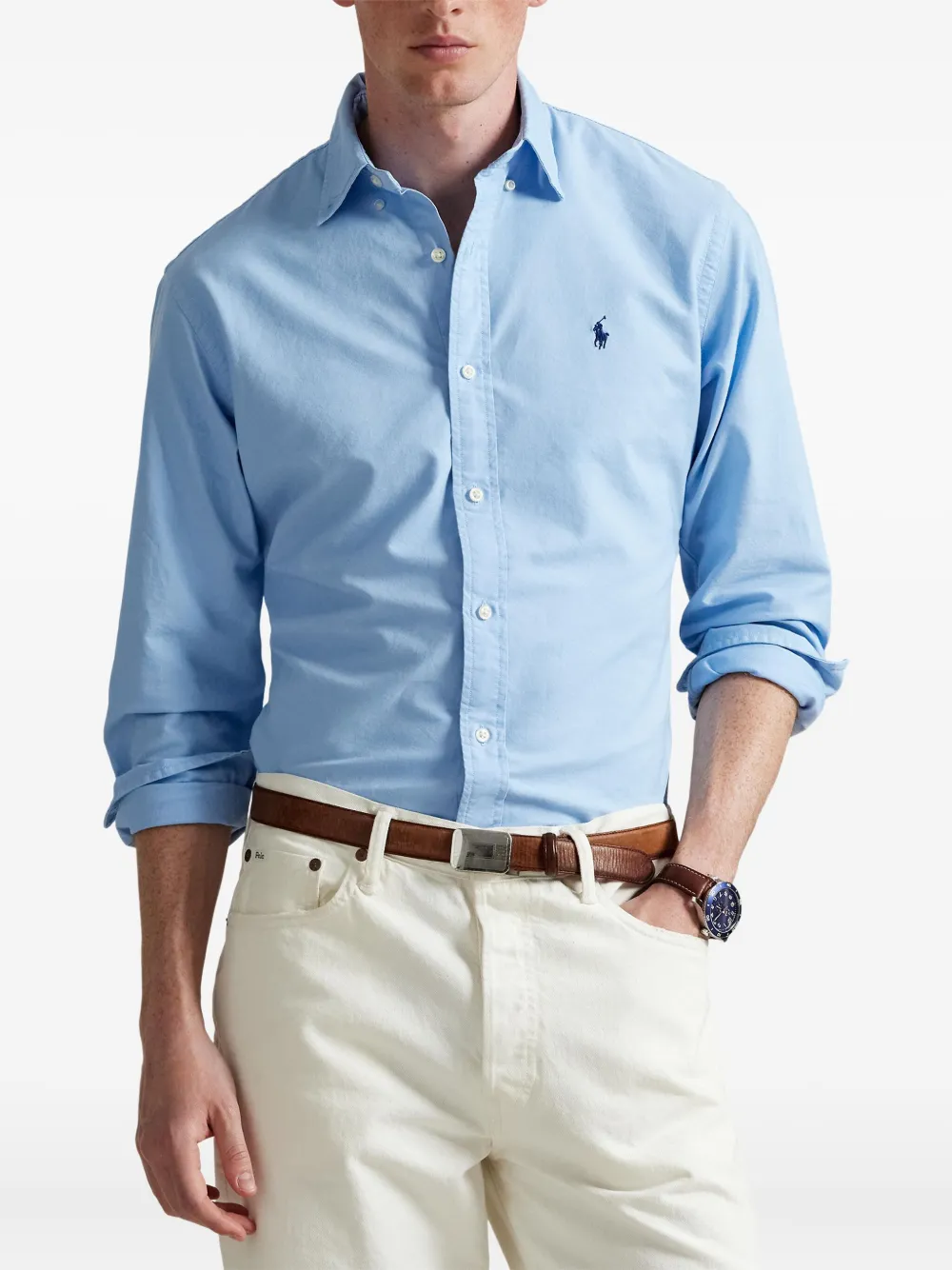 Polo Ralph Lauren Oxford overhemd met geverfd effect Blauw