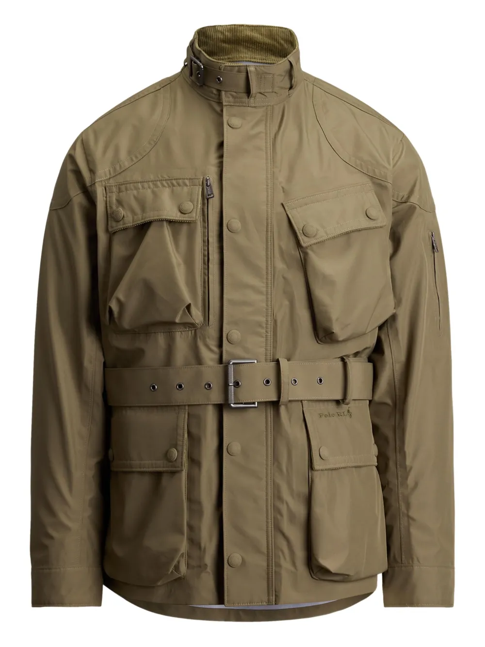 Polo Ralph Lauren embroidered-logo belted jacket | Green | Image 1