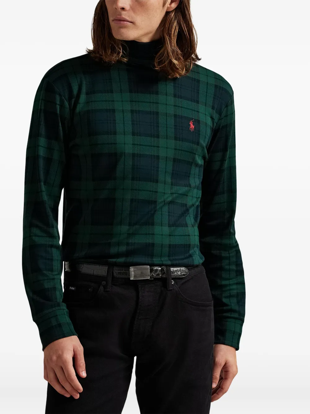 Polo Ralph Lauren Geruite sweater met col Groen
