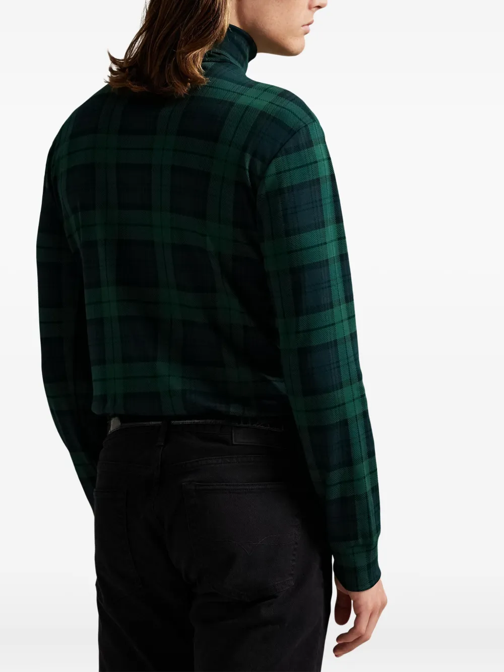 Polo Ralph Lauren Geruite sweater met col Groen