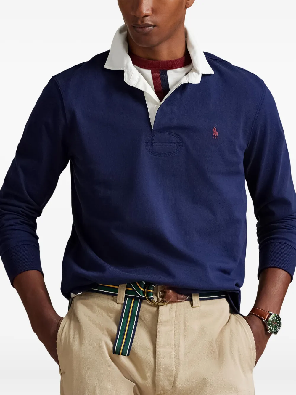 Polo Ralph Lauren Poloshirt met lange mouwen NEWPORT NAVY C3927