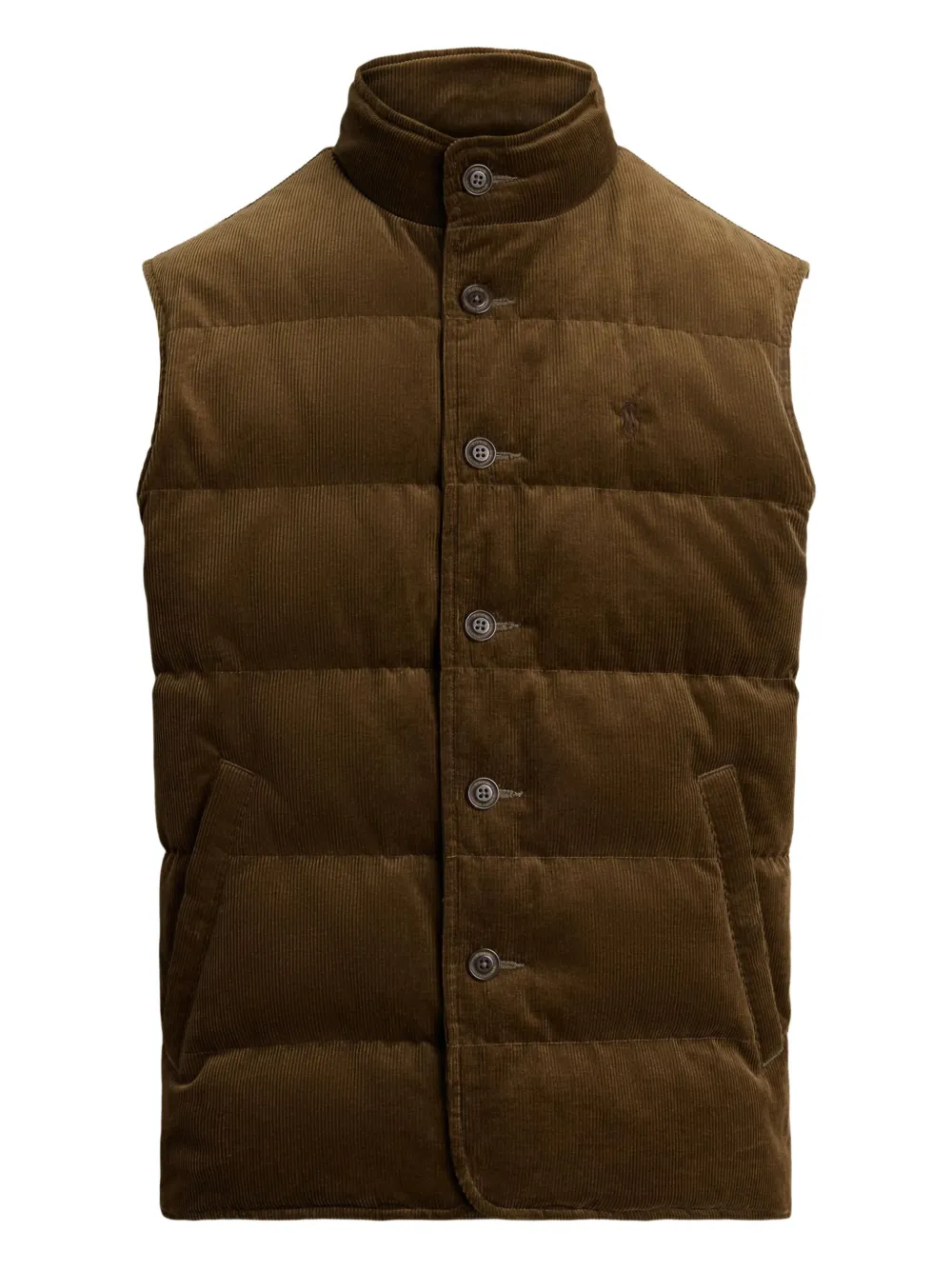 Polo Ralph Lauren logo-embroidered corduroy-padded gilet | Brown | Image 1