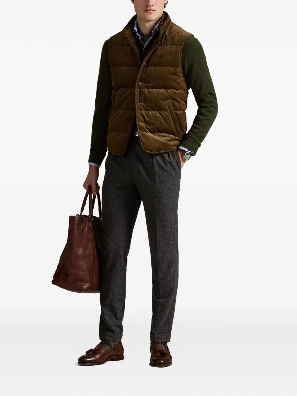 Polo Ralph Lauren logo-embroidered corduroy-padded gilet | Waistcoats & Gilets | Image 2
