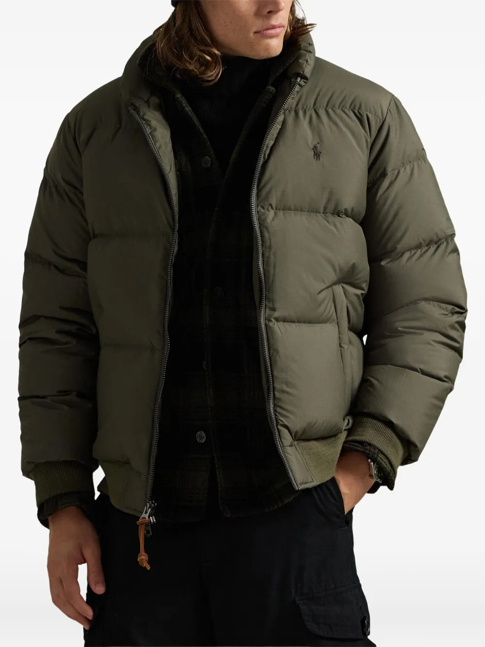 Polo Ralph Lauren Logo-embroidered Quilted Jacket In Green