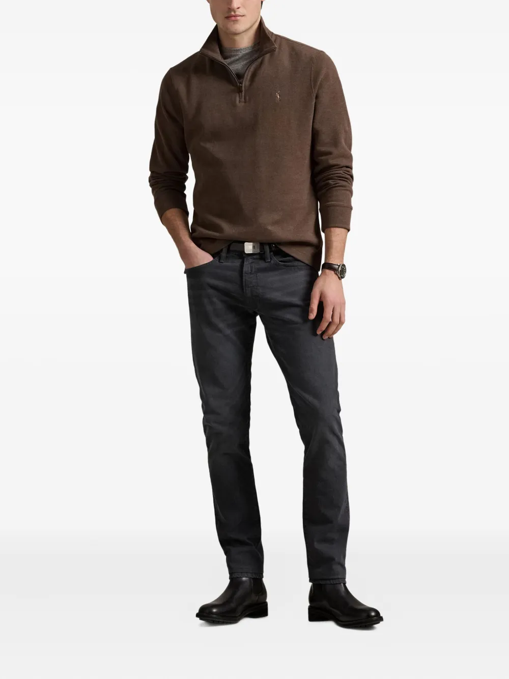 Polo Ralph Lauren Poloshirt met geborduurd logo Bruin