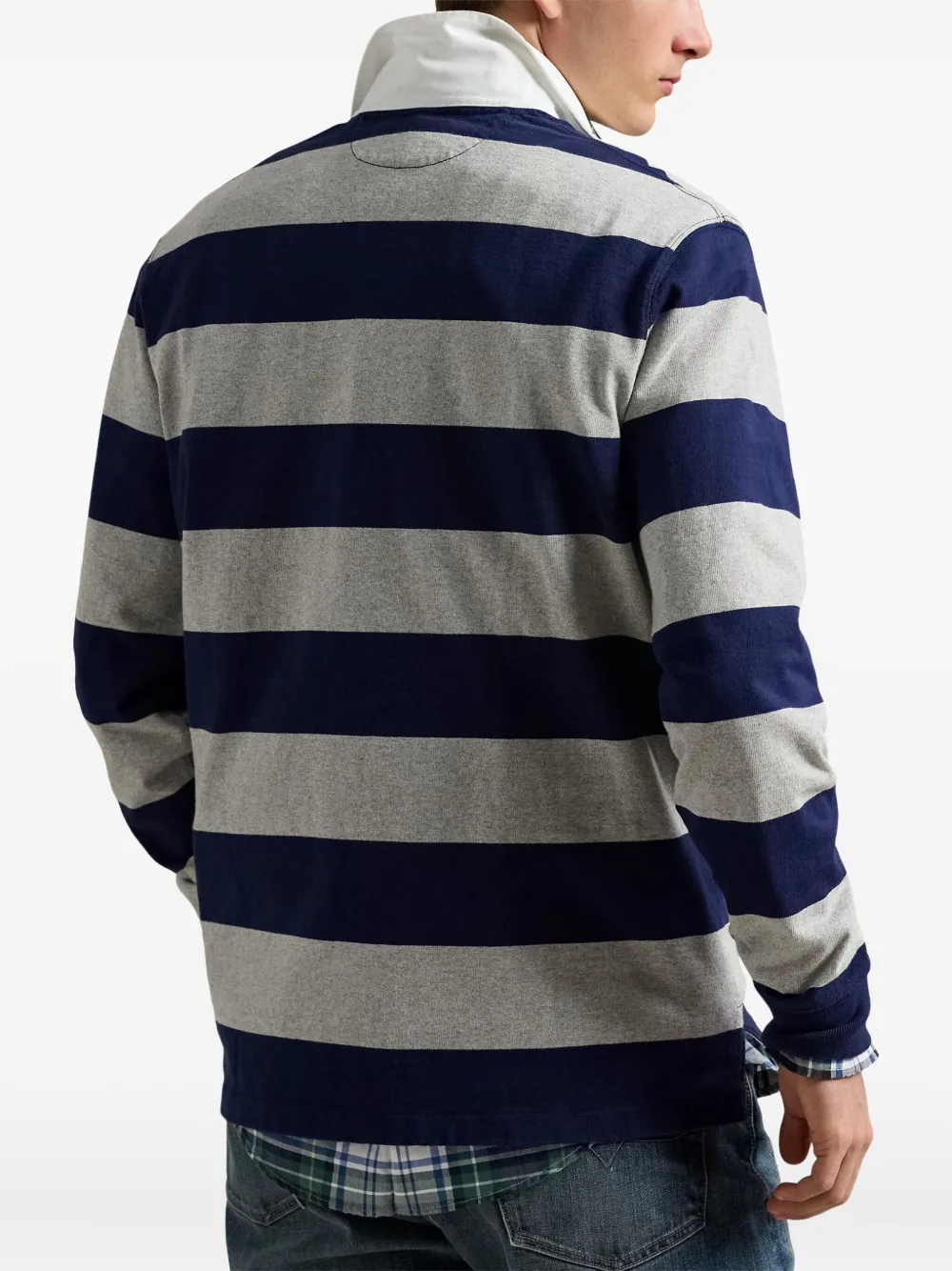 Polo Ralph Lauren The Iconic Rugby gestreept poloshirt met lange mouwen Blauw