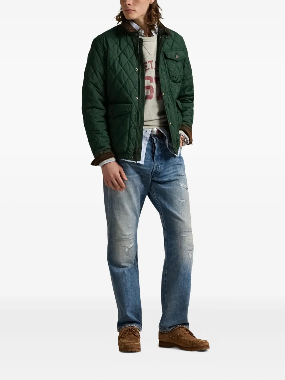 Polo Ralph Lauren The Beaton gewatteerd button-up jack Groen