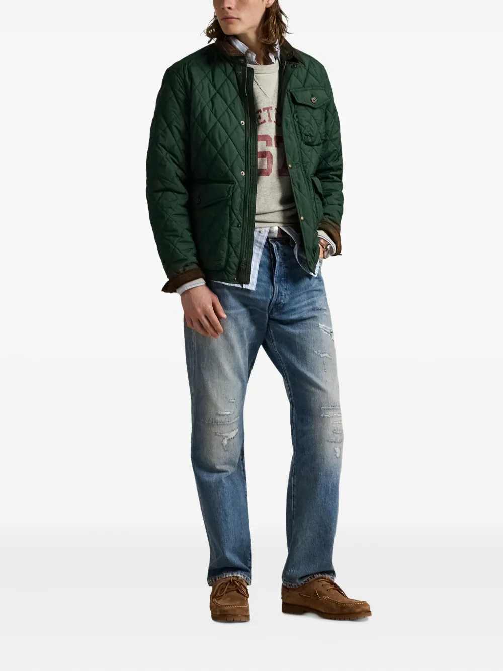 Polo Ralph Lauren The Beaton gewatteerd button-up jack Groen