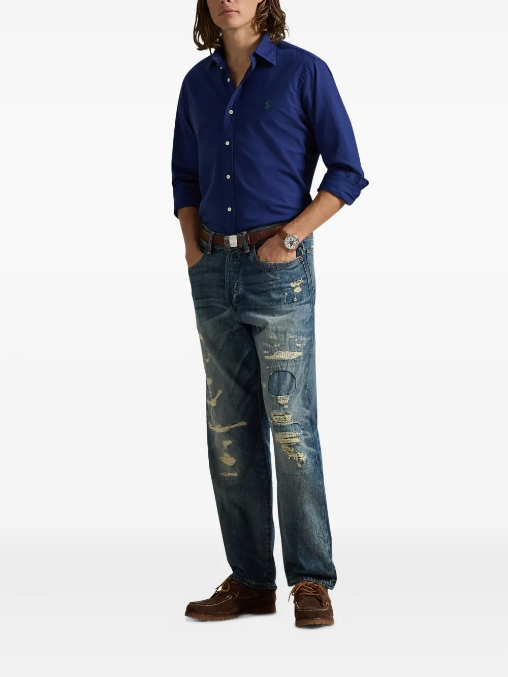 Polo Ralph Lauren Overhemd met geborduurd logo Blauw