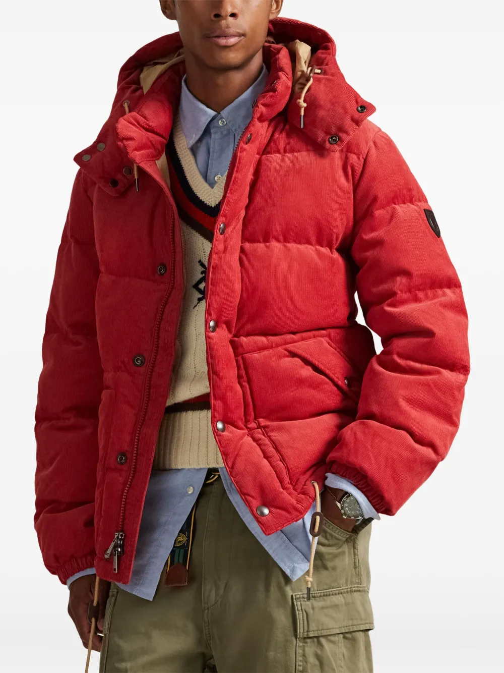 Polo Ralph Lauren Gewatteerd ribfluweel jack Rood