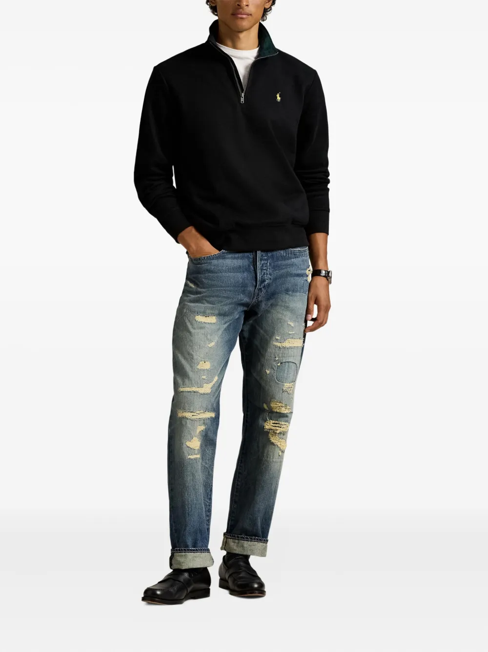 Polo Ralph Lauren Sweater met halve rits Zwart