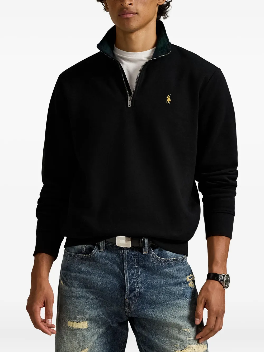 Polo Ralph Lauren Sweater met halve rits Zwart