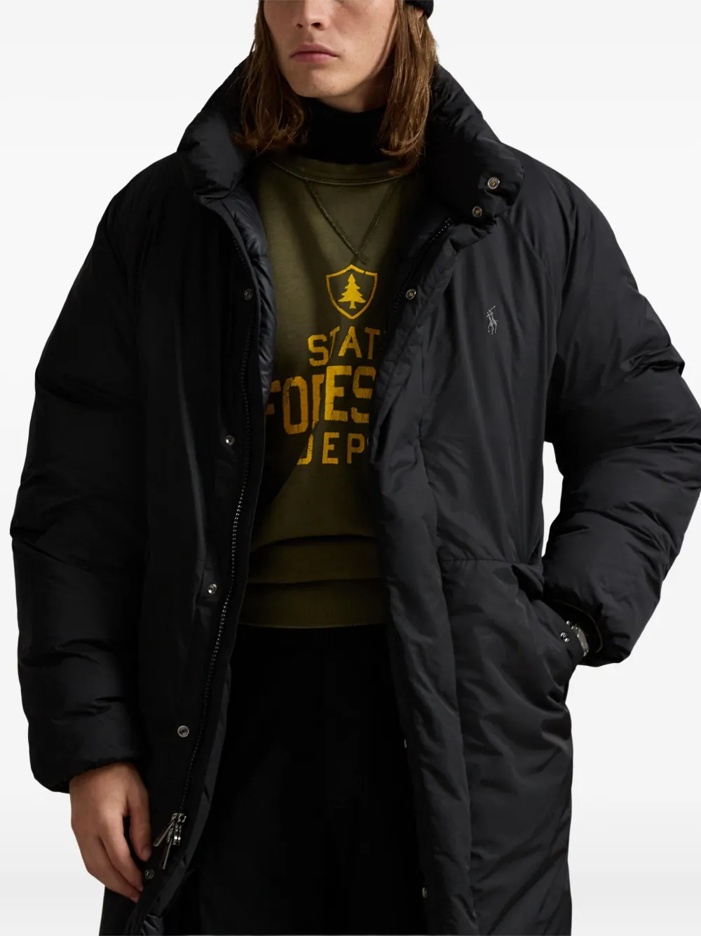 Polo Ralph Lauren Gewatteerde jas met rits Zwart