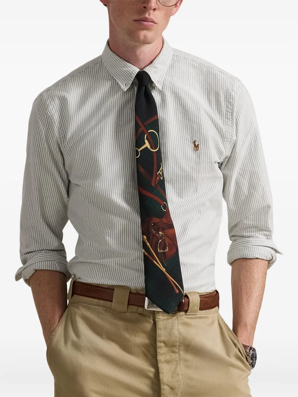 Polo Ralph Lauren Gestreept Oxford overhemd Groen