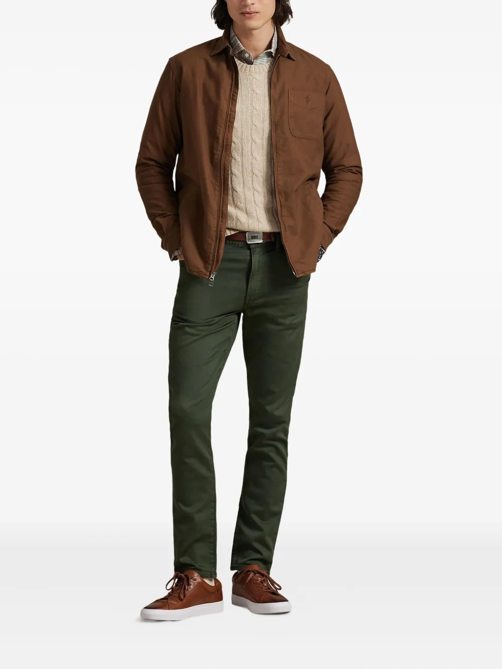 Polo Ralph Lauren long-sleeve zip-front shirt Bruin