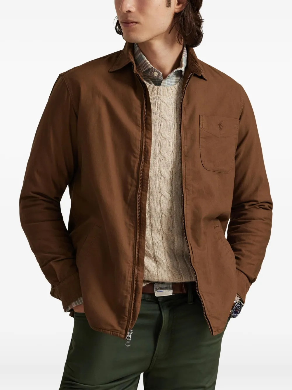 Polo Ralph Lauren long-sleeve zip-front shirt Bruin