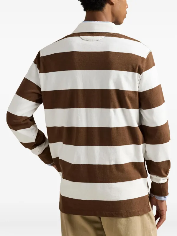 Polo Ralph Lauren Striped long-sleeve Polo Shirt | Brown | FARFETCH CA