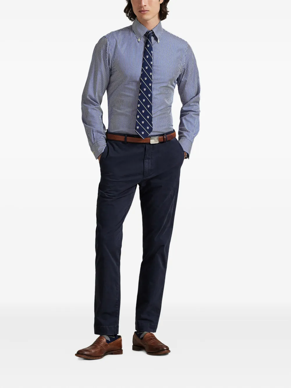 Polo Ralph Lauren Broek met zijzak en platte voorkant Blauw