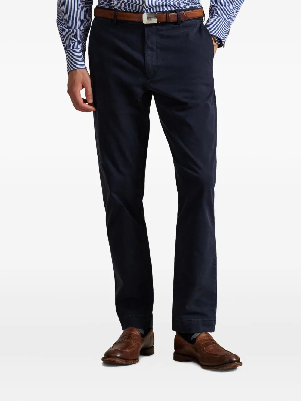 Polo Ralph Lauren Broek met zijzak en platte voorkant Blauw