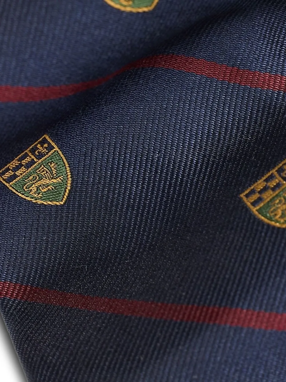 Polo Ralph Lauren Gestreepte zijden stropdas met leeuwenkop Blauw