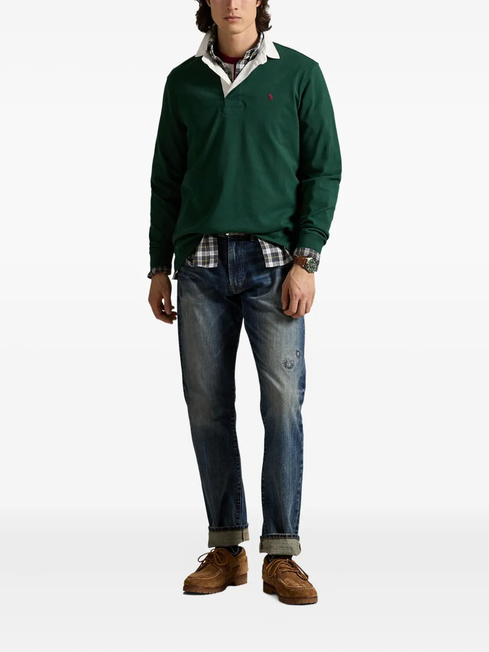 Polo Ralph Lauren The Iconic Rugby poloshirt met lange mouwen Groen