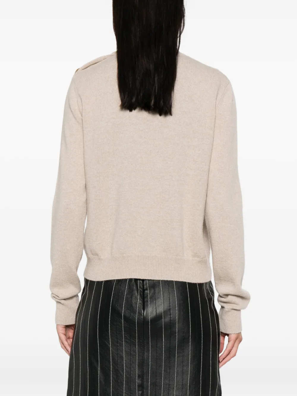 Balmain ribbed sweater Beige