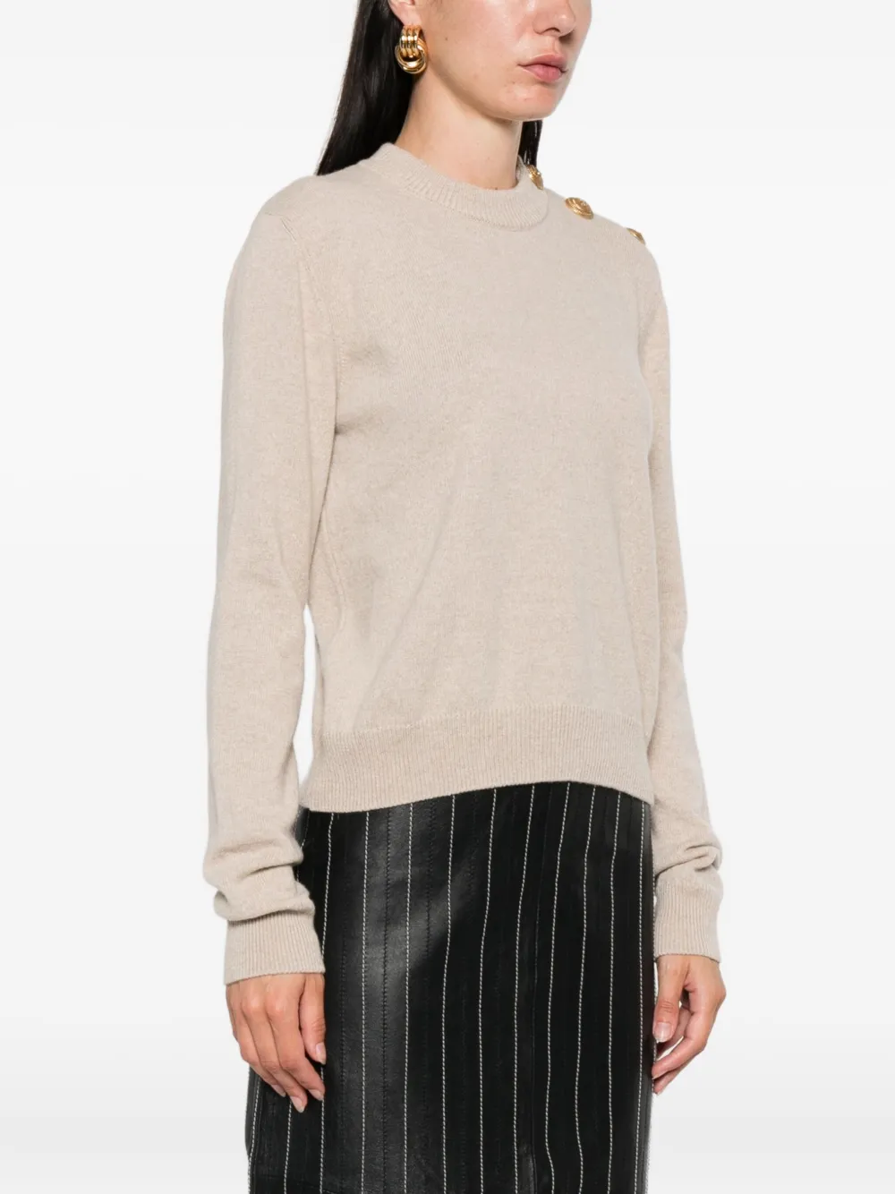 Balmain ribbed sweater Beige