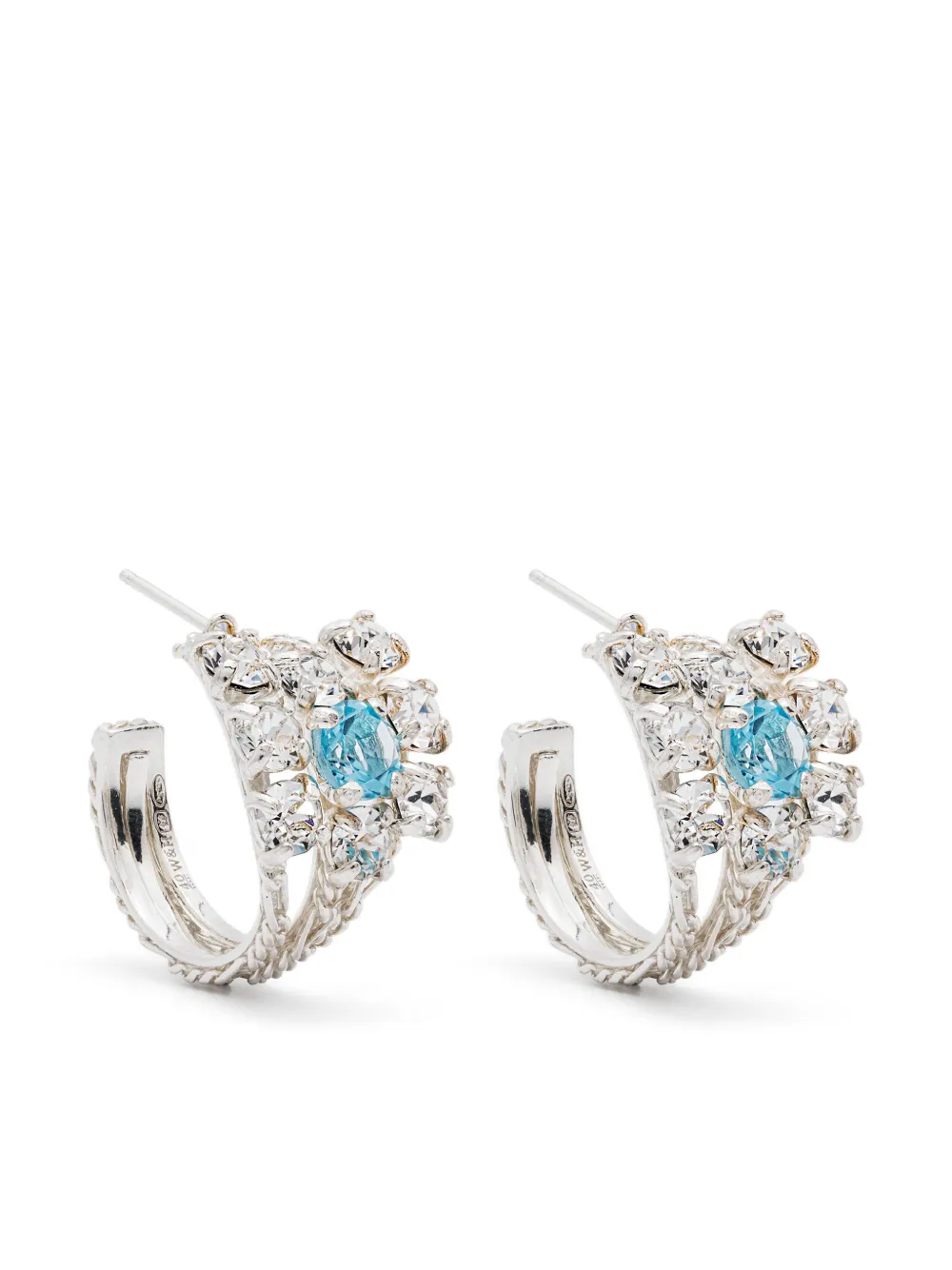 Wouters & Hendrix Hoop earrings with Aquamarine crystals | silverfärgad | Image 1