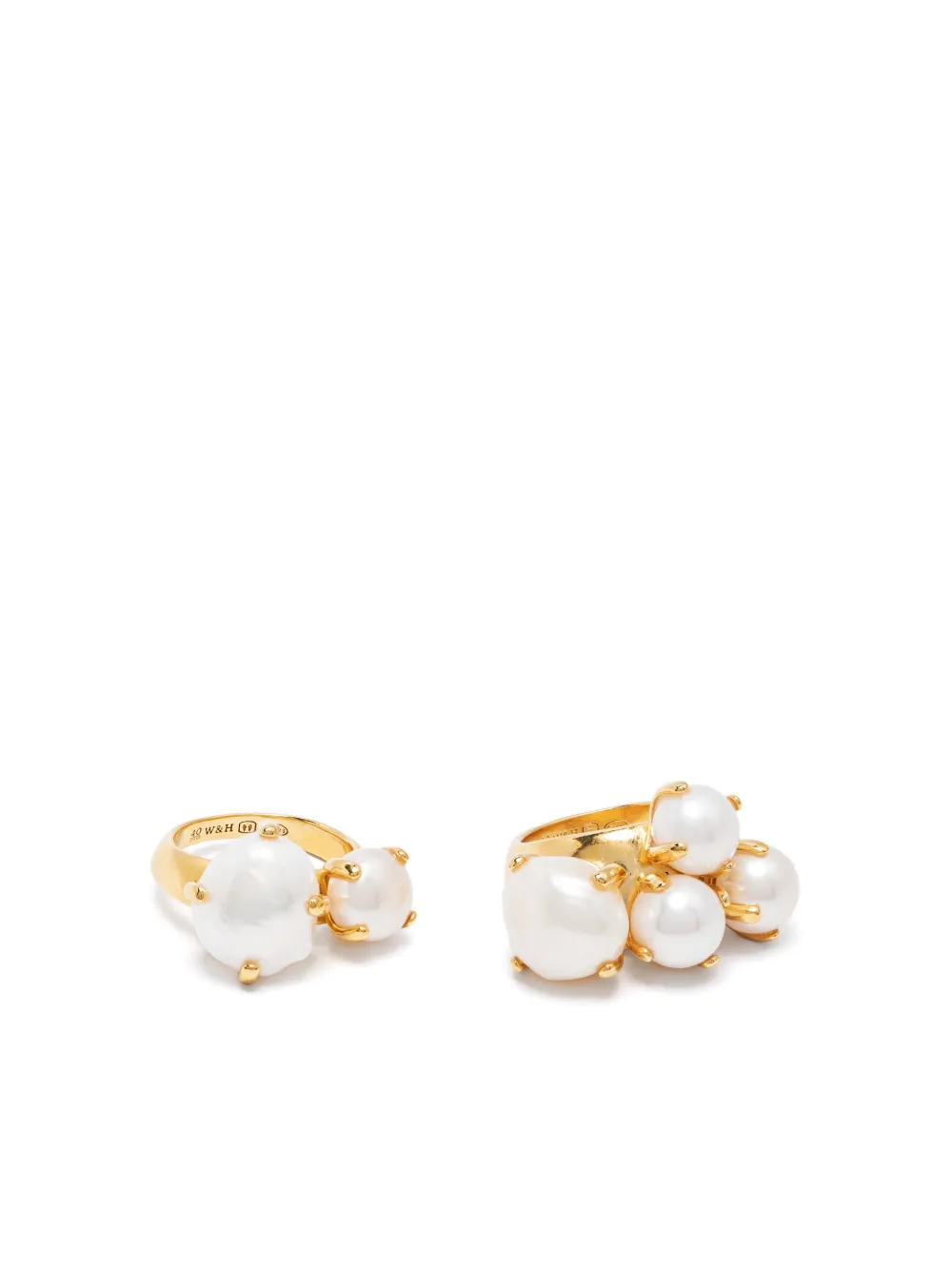 Wouters & Hendrix Statement ring ensemble with pearls | Gold | Image 1